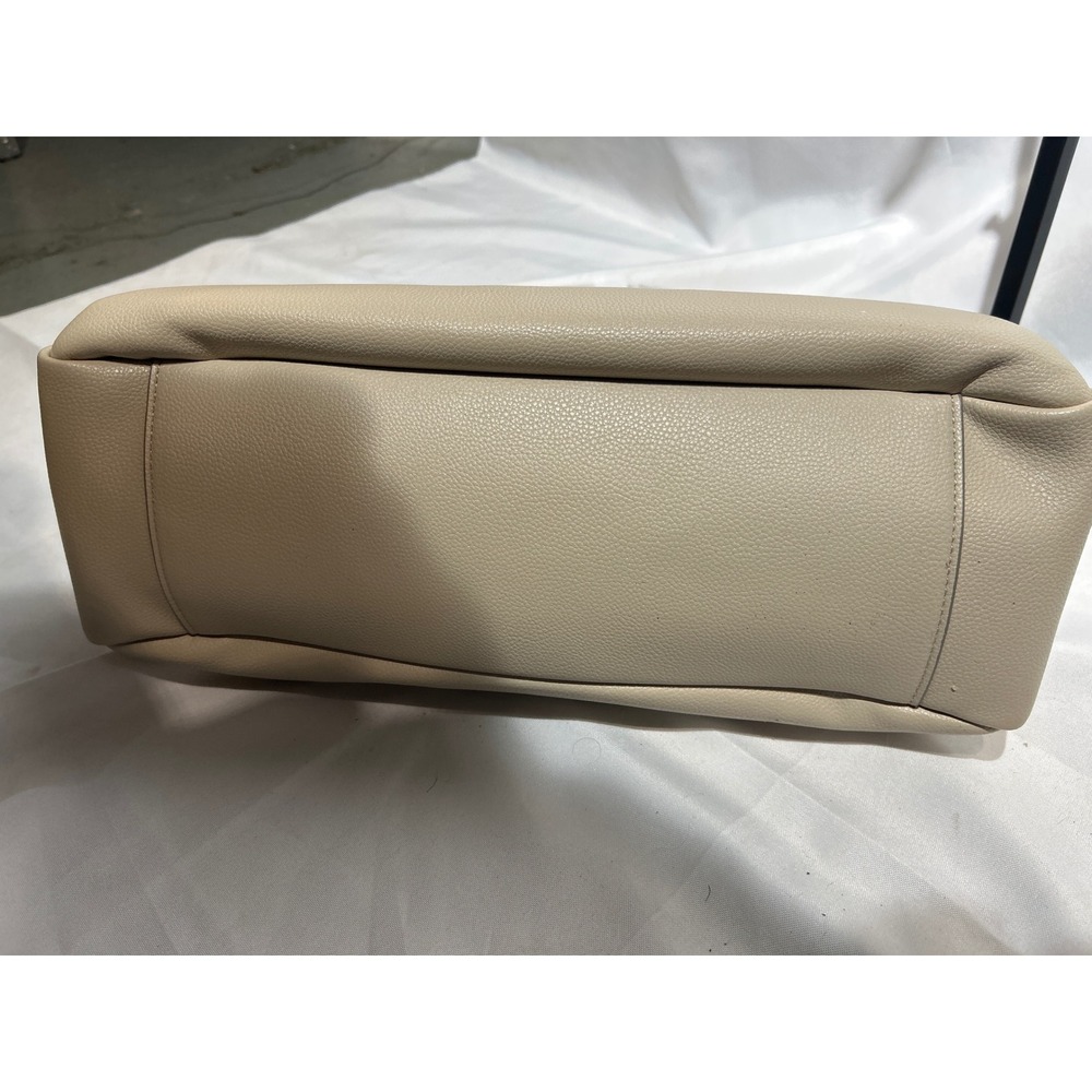 DKNY Beige‎ Pebbled Leather Tote Bag Silver Hardware NWT - Picture 5 of 8